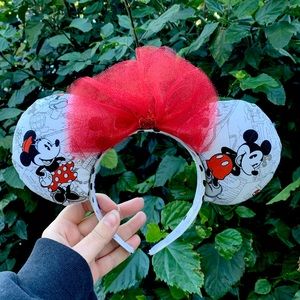 Mickey and Minnie Newsprint Mickey Ears
